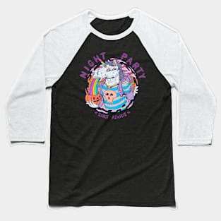 Night Party Unicorn Baseball T-Shirt